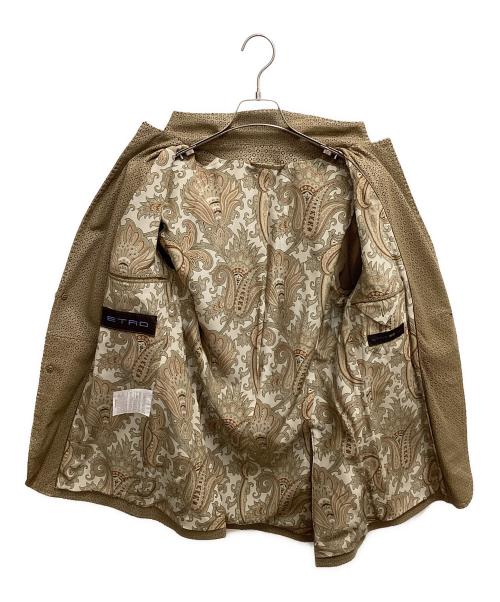 ETRO（エトロ）ETRO (エトロ) startaco 3 20135 パンチングレザージャケット ブラウン サイズ:不明の古着・服飾アイテム