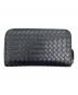BOTTEGA VENETA (ボッテガベネタ) イントレチャート ラウンドファスナーウォレット ブラック：14000円