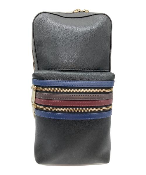 PAUL SMITH（ポールスミス）PAUL SMITH (ポールスミス) シグネチャージップストライプ ボディバッグ ブラックの古着・服飾アイテム