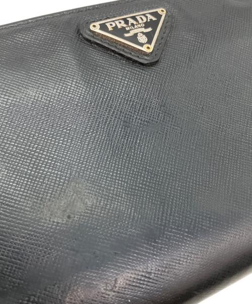 PRADA（プラダ）PRADA (プラダ) サフィアーノ ラウンドファスナーウォレット ブラックの古着・服飾アイテム