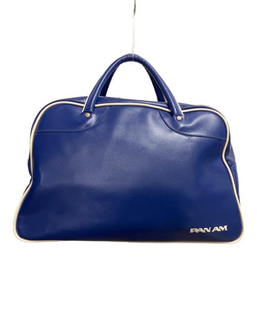 PAN AM（パンナム）PAN AM (パンナム) ボストンバッグ ブルー×ホワイトの古着・服飾アイテム