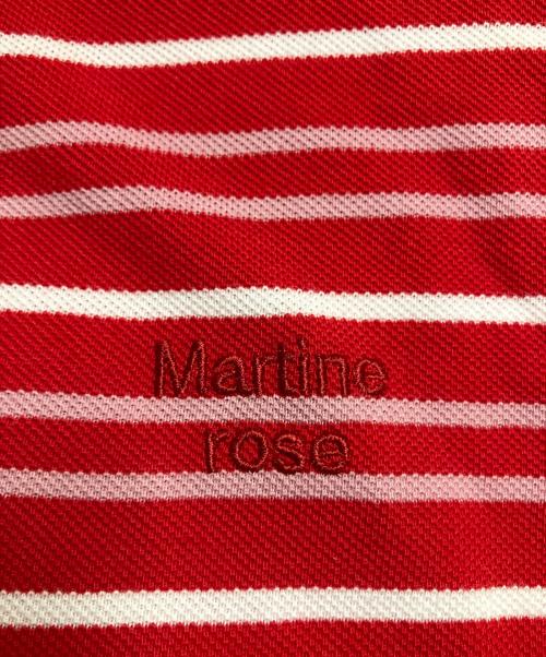 MARTINE ROSE（マーティン・ローズ）MARTINE ROSE (マーティン・ローズ) ポロシャツ レッド×ホワイト サイズ:SIZE Mの古着・服飾アイテム