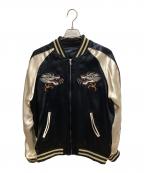 VANSON×クローズ&WORSTバンソン×クローズワースト）の古着「”坊屋春道 龍モチーフ × T.F.O.A 武装戦線 デスラビット” 総刺繍 リバーシブルスカジャン」｜ブラック