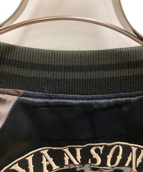 VANSON（バンソン）VANSON (バンソン) クローズ&WORST (クローズワースト) ”坊屋春道 龍モチーフ × T.F.O.A 武装戦線 デスラビット” 総刺繍 リバーシブルスカジャン ブラック サイズ:SIZE Lの古着・服飾アイテム
