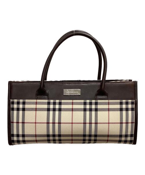 BURBERRY（バーバリー）BURBERRY (バーバリー) ノバチェック ハンドバッグ ブラウンの古着・服飾アイテム