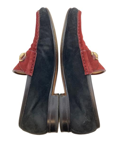 GUCCI（グッチ）GUCCI (グッチ) ビットローファー ボルドー×ブラック サイズ:SIZE 23.5cmの古着・服飾アイテム