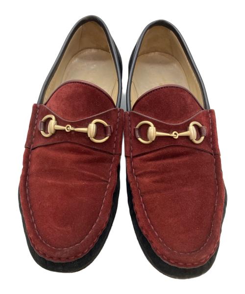 GUCCI（グッチ）GUCCI (グッチ) ビットローファー ボルドー×ブラック サイズ:SIZE 23.5cmの古着・服飾アイテム