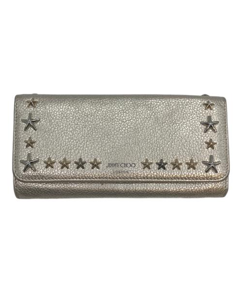 JIMMY CHOO（ジミーチュウ）JIMMY CHOO (ジミーチュウ) スタースタッズ 長財布 シルバーの古着・服飾アイテム