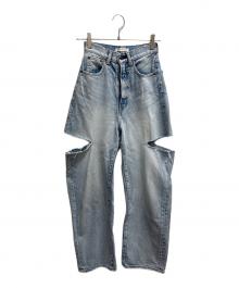 moussy（マウジー）の古着「THIGH SLIT LOOSE STRAIGHT」｜スカイブルー