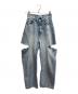 moussy（マウジー）の古着「THIGH SLIT LOOSE STRAIGHT」｜スカイブルー