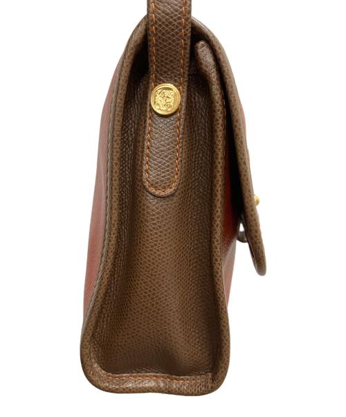 LOEWE（ロエベ）LOEWE (ロエベ) アナグラム レザーショルダーバッグ レッド×ブラウンの古着・服飾アイテム