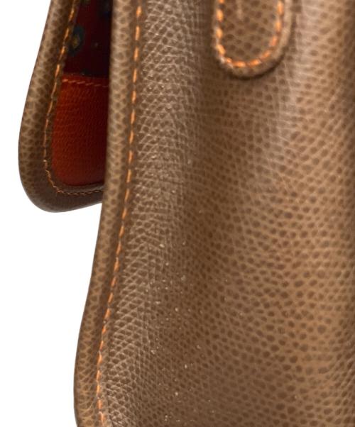 LOEWE（ロエベ）LOEWE (ロエベ) アナグラム レザーショルダーバッグ レッド×ブラウンの古着・服飾アイテム