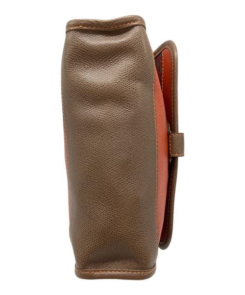 LOEWE（ロエベ）LOEWE (ロエベ) アナグラム レザーショルダーバッグ レッド×ブラウンの古着・服飾アイテム