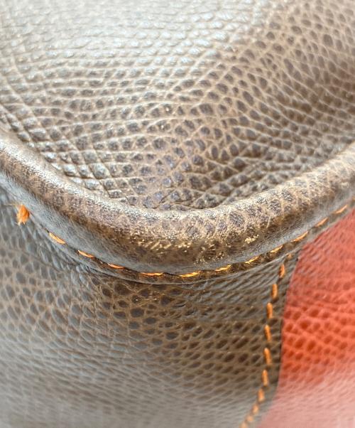 LOEWE（ロエベ）LOEWE (ロエベ) アナグラム レザーショルダーバッグ レッド×ブラウンの古着・服飾アイテム