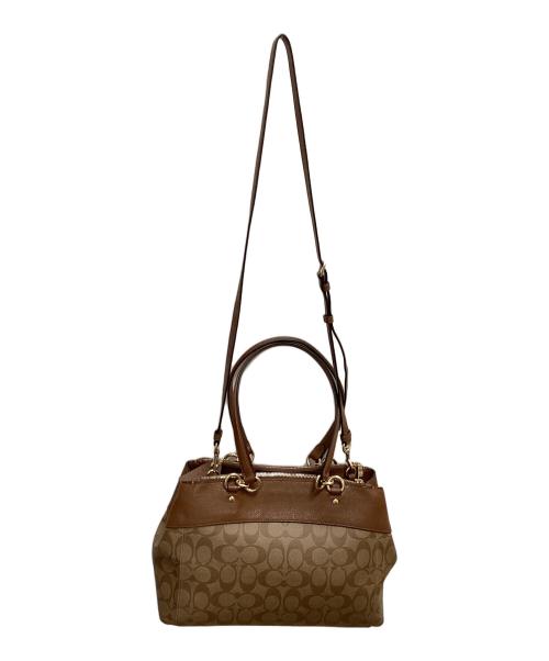 COACH（コーチ）COACH (コーチ) シグネチャー 2WAYバッグ ベージュ×ブラウンの古着・服飾アイテム