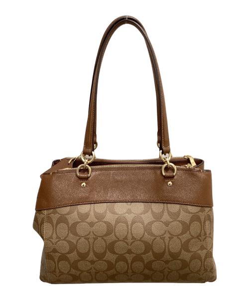 COACH（コーチ）COACH (コーチ) シグネチャー 2WAYバッグ ベージュ×ブラウンの古着・服飾アイテム