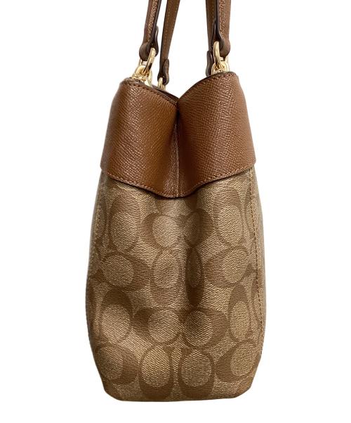 COACH（コーチ）COACH (コーチ) シグネチャー 2WAYバッグ ベージュ×ブラウンの古着・服飾アイテム
