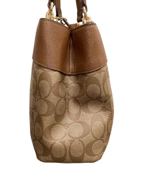 COACH（コーチ）COACH (コーチ) シグネチャー 2WAYバッグ ベージュ×ブラウンの古着・服飾アイテム