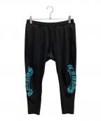 CRONOSクロノス）の古着「BLACKLETTER SKINNY PANTS スウェットパンツ」｜ブラック