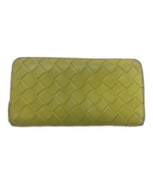BOTTEGA VENETA（ボッテガベネタ）の古着「イントレチャート ラウンドファスナーウォレット」｜イエロー