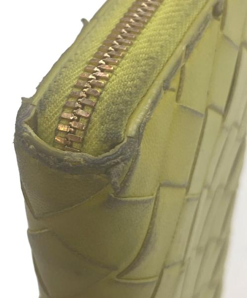 BOTTEGA VENETA（ボッテガベネタ）BOTTEGA VENETA (ボッテガベネタ) イントレチャート ラウンドファスナーウォレット イエローの古着・服飾アイテム