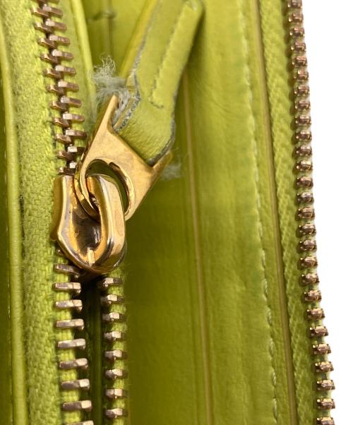 BOTTEGA VENETA（ボッテガベネタ）BOTTEGA VENETA (ボッテガベネタ) イントレチャート ラウンドファスナーウォレット イエローの古着・服飾アイテム