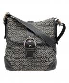 COACHコーチ）の古着「シグネチャー　ショルダーバッグ」｜ブラック