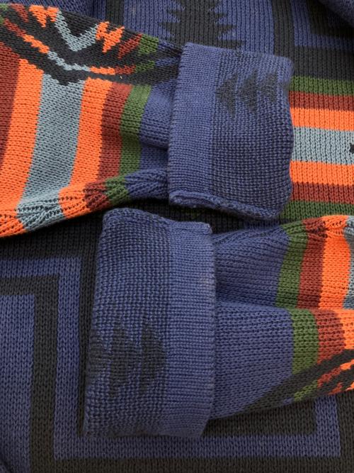 PENDLETON（ペンドルトン）PENDLETON (ペンドルトン) BAYFLOW (ベイフロー) オルテガ柄クルーネックニット 薄手ニット ネイビー サイズ:SIZE 3の古着・服飾アイテム