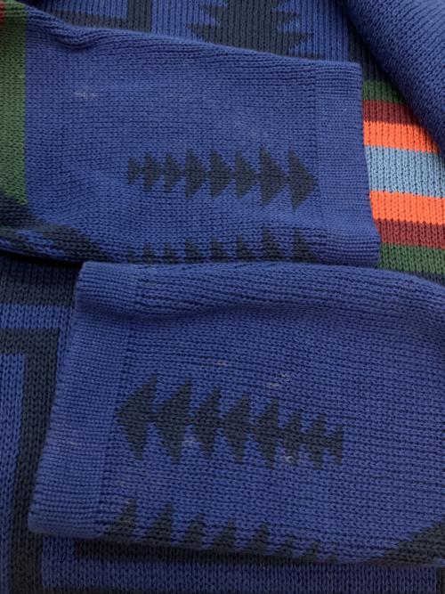 PENDLETON（ペンドルトン）PENDLETON (ペンドルトン) BAYFLOW (ベイフロー) オルテガ柄クルーネックニット 薄手ニット ネイビー サイズ:SIZE 3の古着・服飾アイテム