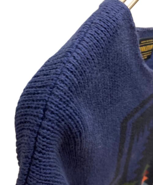PENDLETON（ペンドルトン）PENDLETON (ペンドルトン) BAYFLOW (ベイフロー) オルテガ柄クルーネックニット 薄手ニット ネイビー サイズ:SIZE 3の古着・服飾アイテム