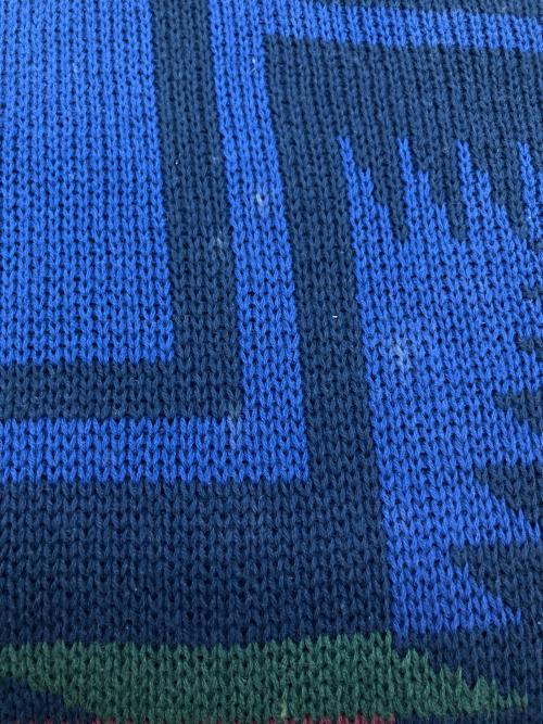 PENDLETON（ペンドルトン）PENDLETON (ペンドルトン) BAYFLOW (ベイフロー) オルテガ柄クルーネックニット 薄手ニット ネイビー サイズ:SIZE 3の古着・服飾アイテム