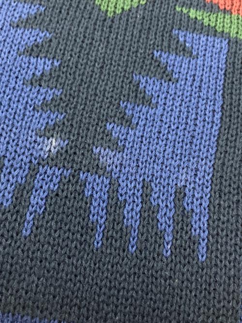 PENDLETON（ペンドルトン）PENDLETON (ペンドルトン) BAYFLOW (ベイフロー) オルテガ柄クルーネックニット 薄手ニット ネイビー サイズ:SIZE 3の古着・服飾アイテム