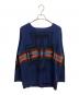PENDLETON（ペンドルトン）の古着「オルテガ柄クルーネックニット 薄手ニット」｜ネイビー
