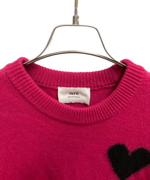ami（アミ）ami (アミ) アミパリスセーター 厚手ニット ショッキングピンク サイズ:SIZE Mの古着・服飾アイテム
