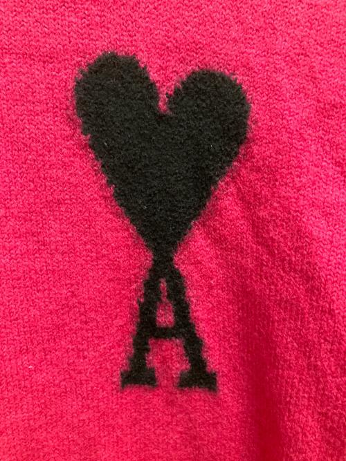 ami（アミ）ami (アミ) アミパリスセーター 厚手ニット ショッキングピンク サイズ:SIZE Mの古着・服飾アイテム