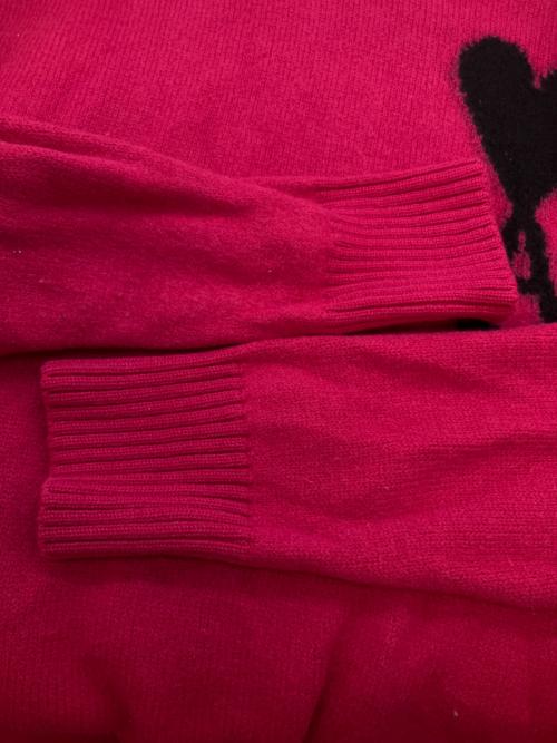 ami（アミ）ami (アミ) アミパリスセーター 厚手ニット ショッキングピンク サイズ:SIZE Mの古着・服飾アイテム