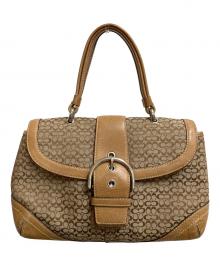 COACH（コーチ）の古着「シグネチャー　ワンハンドルバッグ」｜ベージュ