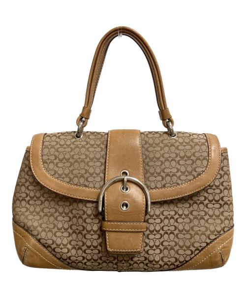 COACH（コーチ）COACH (コーチ) シグネチャー　ワンハンドルバッグ ベージュの古着・服飾アイテム