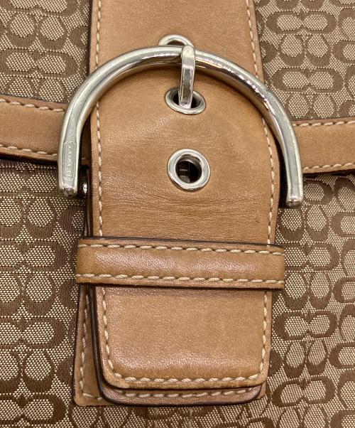COACH（コーチ）COACH (コーチ) シグネチャー　ワンハンドルバッグ ベージュの古着・服飾アイテム