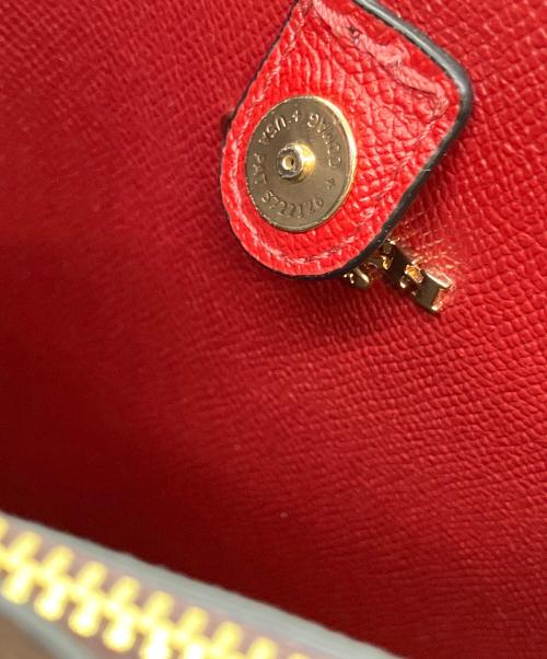 COACH（コーチ）COACH (コーチ) シグネチャー　モリー バケット バッグ 22 ブラウン×レッドの古着・服飾アイテム