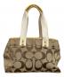 COACH (コーチ) シグネチャー　トートバッグ ベージュ×ホワイト：6000円
