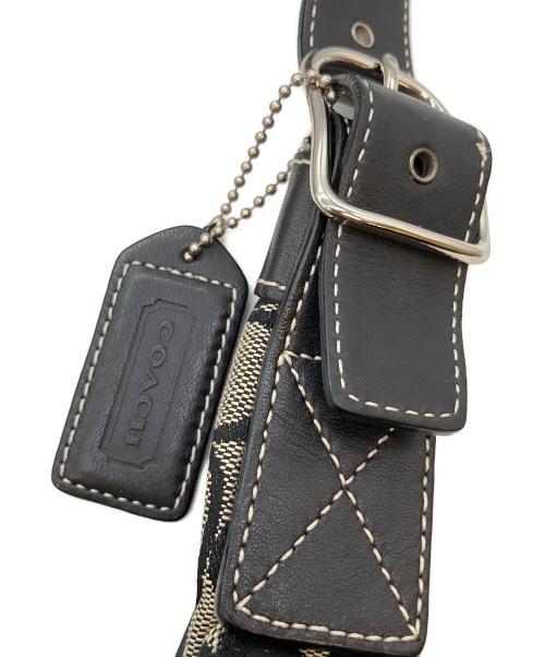 COACH（コーチ）COACH (コーチ) シグネチャー　ワンショルダーバッグ ベージュ×ブラックの古着・服飾アイテム