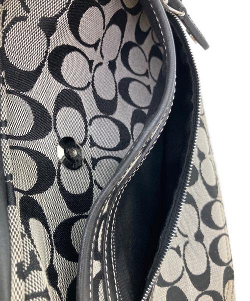 COACH（コーチ）COACH (コーチ) シグネチャー　ワンショルダーバッグ ベージュ×ブラックの古着・服飾アイテム