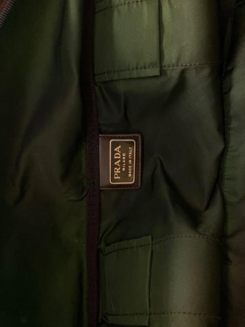 PRADA（プラダ）PRADA (プラダ) 2WAYボストンバッグ グリーン×ブラウンの古着・服飾アイテム