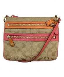 COACH（コーチ）の古着「シグネチャー　ショルダーバッグ」｜ベージュ
