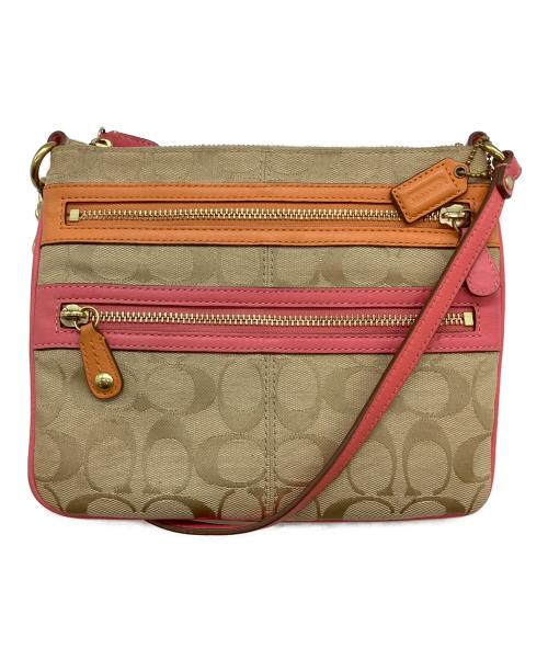 COACH（コーチ）COACH (コーチ) シグネチャー　ショルダーバッグ ベージュの古着・服飾アイテム