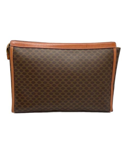 CELINE（セリーヌ）CELINE (セリーヌ) マカダム　クラッチバッグ ブラウンの古着・服飾アイテム