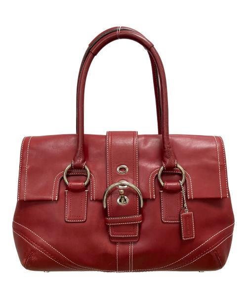 COACH（コーチ）COACH (コーチ) ハンドバッグ レッドの古着・服飾アイテム