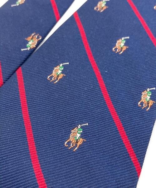 POLO RALPH LAUREN（ポロ・ラルフローレン）POLO RALPH LAUREN (ポロ・ラルフローレン) ネクタイ ネイビー×レッド サイズ:SIZE Freeの古着・服飾アイテム