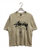 stussyステューシー）の古着「ワールドツアーT 半袖Tシャツ」｜ベージュ